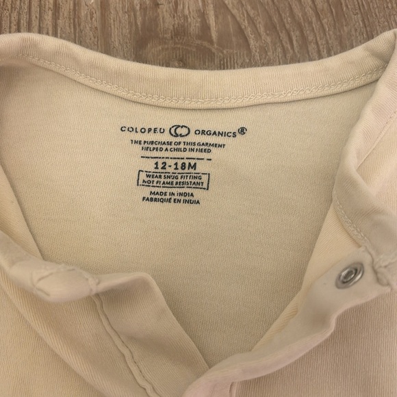 Colored organics ivory footie 12-18 months - Picture 2 of 2